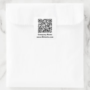 Sticker Carré Business QR Code Entreprise Nom Site Web Modèle