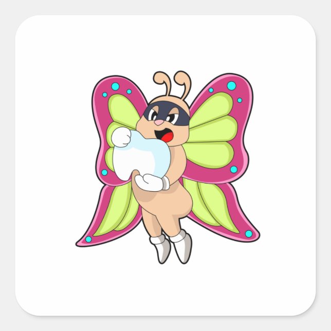 Sticker Carré Butterfly Dentist Teeth (Devant)