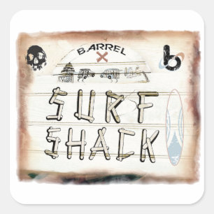 Sticker Carré bX Surf Shack, baril X