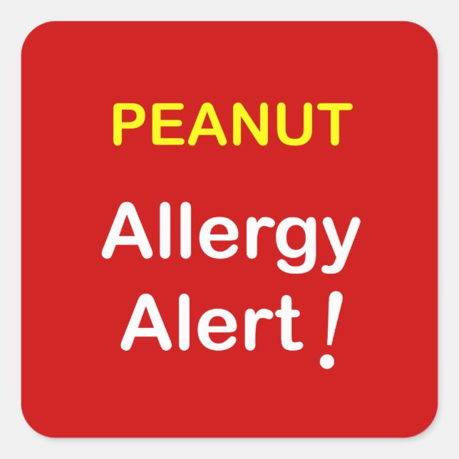 Sticker Carré c7 - Alerte allergique - PEANUTS. (Devant)