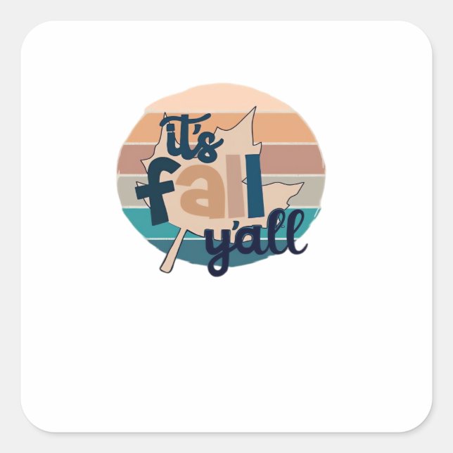 Sticker Carré C’est automne Y’all Automne Lea Retro Classic (Devant)