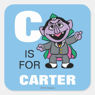 Sticker Carré C est pour Count von Count   Ajouter Votre Nom