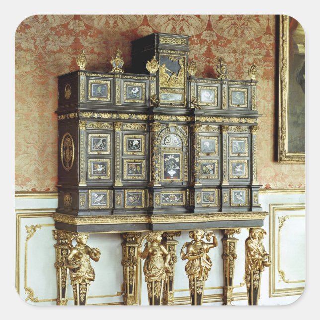 Sticker Carré Cabinet de bijoux Louis XIV, Atelier de Gobelins (Devant)