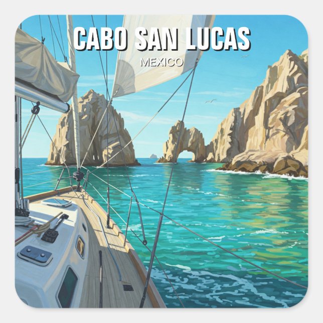 Sticker Carré Cabo San Lucas Mexique El Arco Voyage (Devant)