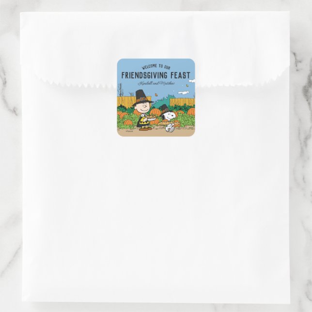 Sticker Carré cacahuètes | Charlie Brown Thanksgiving Ajouter Vo (Sac)