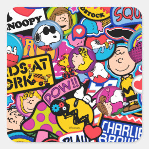 Sticker Carré cacahuètes   Motif de patchs Mixtape