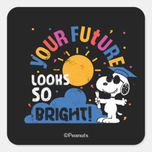 Sticker Carré Cacahuètes Snoopy Votre avenir semble si brillant