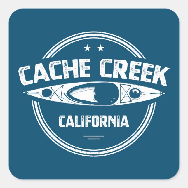 Sticker Carré Cache Creek California Kayak (Devant)
