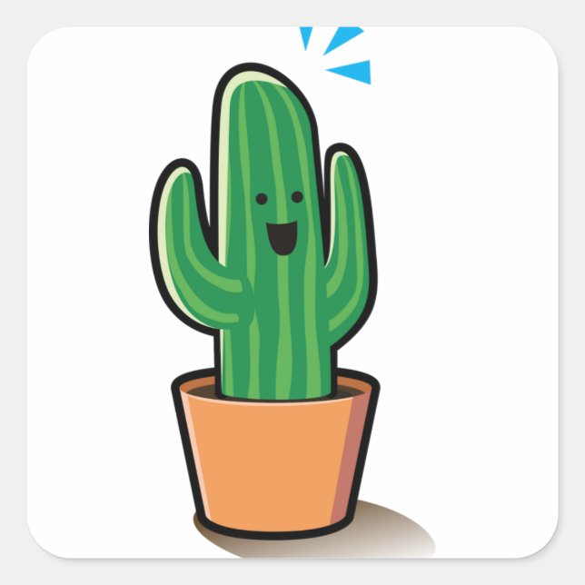 Sticker Carré Cactus (Devant)