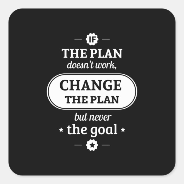 Sticker Carré Cadeau Anniversaire Changez Le Plan Mais Jamais L' (Devant)
