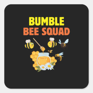 Sticker Carré Cadeau apiculteur   Famille Bumble Bee Squad