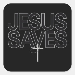 Sticker Carré Cadeau chrétien Jésus Foi Verset de la Bible