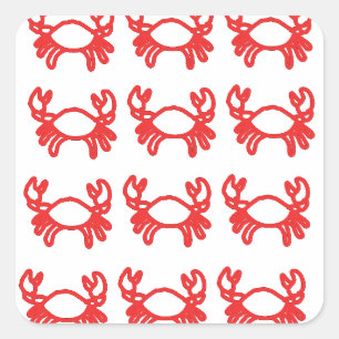 Sticker Carré Cadeau Crabe Cancer pour Elle – Zodiaque Moderne M