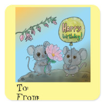 Cadeau d'anniversaire à partir d'autocollant