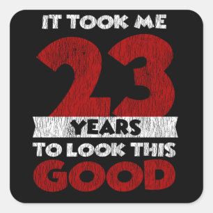 Sticker Carré Cadeau d'anniversaire drôle de 23 ans vintage
