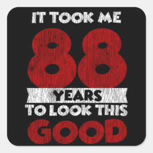 Sticker Carré Cadeau d'anniversaire drôle de 88 ans