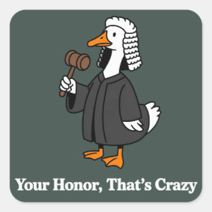 Sticker Carré Cadeau de fin d'études de droit d'avocat Oie Drôle