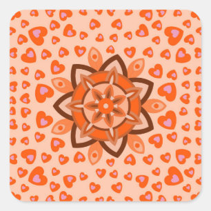 STICKER CARRÉ CADEAU DE LA SAINT-VALENTIN, ANNIVERSAIRE AVEC DES