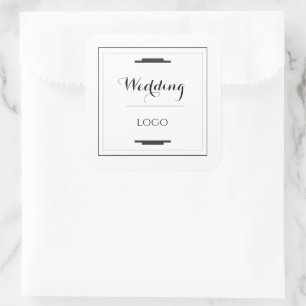 Sticker Carré Cadeau de mariage personnalisé élégant moderne sur