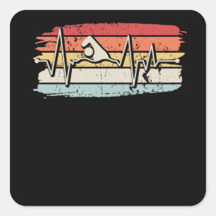Sticker Carré Cadeau de natation