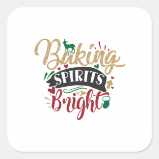 Sticker Carré Cadeau de Noël | Baking Spiritueux