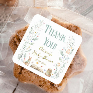 Sticker Carré Cadeau de remerciement pour Baby Shower Un Nouveau