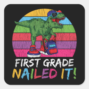 Sticker Carré Cadeau de rentrée scolaire pour la première année