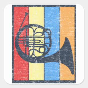 Sticker Carré Cadeau d'orchestre de joueur d'instrument de cor