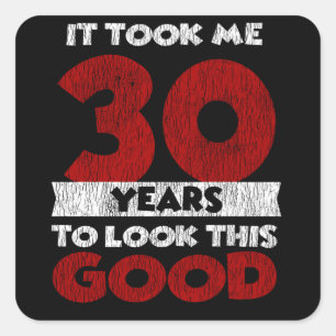 Sticker Carré Cadeau drôle d'anniversaire 30 ans Vintage