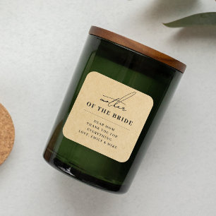 Sticker Carré Cadeau Kraft Moderne pour la Mère de la Mariée