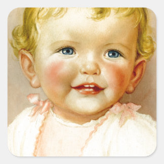 Sticker Carré cadeau parfait pour une naissance de petite fille!