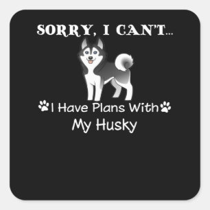 Sticker Carré cadeau pour chien Désolé, je ne peux pas avoir d