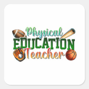 Sticker Carré Cadeau pour enseignant Professeur d'éducation ph