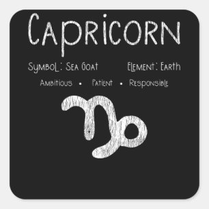 Sticker Carré Cadeau Signe du zodiaque Capricorne pour amateur d