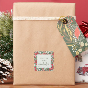 Sticker Carré Cadeaux de Noël Winterberry Holly