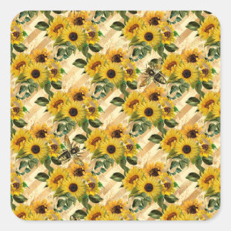 Sticker Carré Cadeaux De Tournesol Le Tournesol Est Un Emblème P
