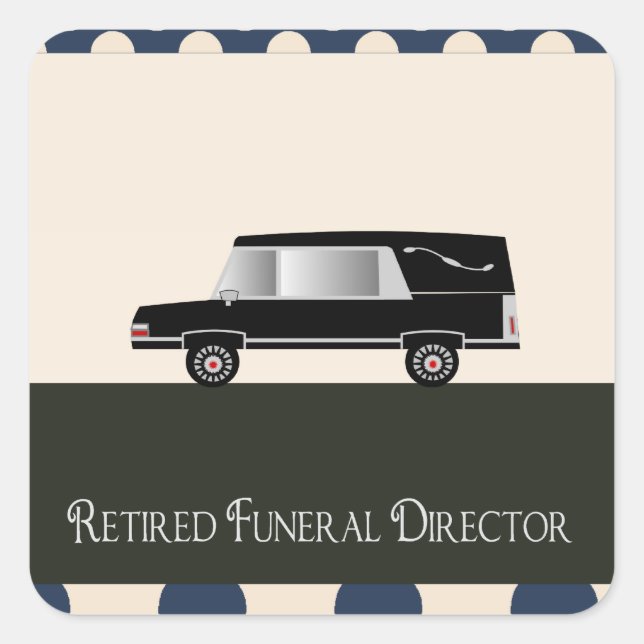 Sticker Carré Cadeaux du directeur funéraire à la retraite (Devant)
