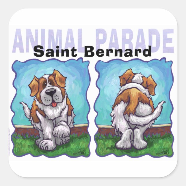Sticker Carré Cadeaux et accessoires St. Bernard (Devant)
