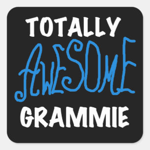 Sticker Carré Cadeaux Grammie Blue totalement génial