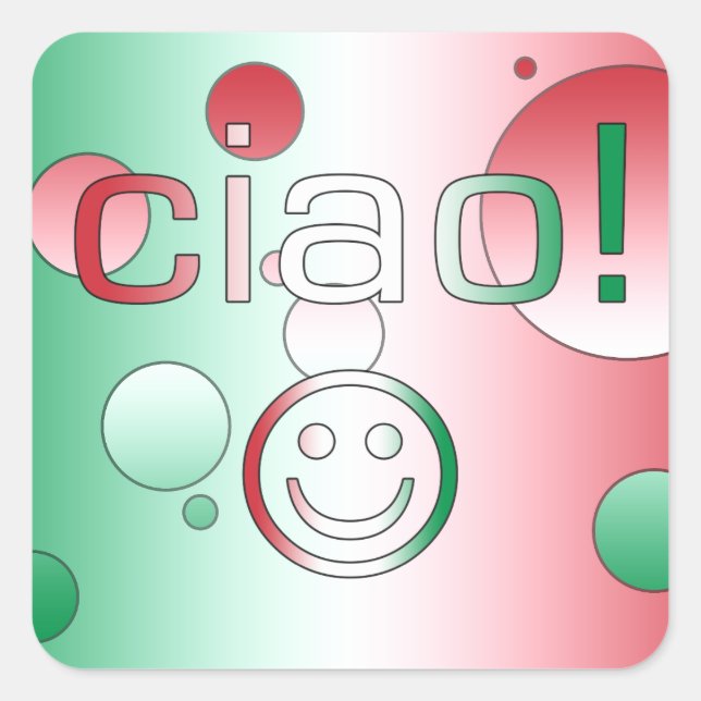 Sticker Carré Cadeaux italiens : Bonjour / Ciao Face (Devant)