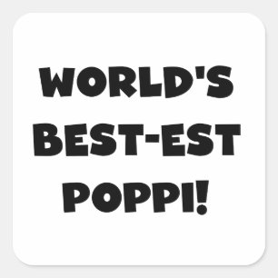 Sticker Carré Cadeaux noirs des textes du Meilleur-est Poppi du
