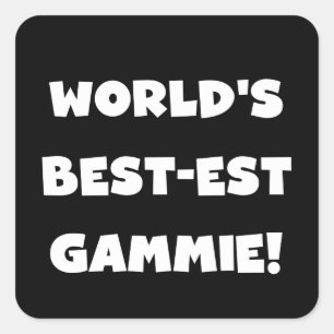 Sticker Carré Cadeaux noirs et blancs du Meilleur-est Gammie du