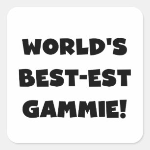 Sticker Carré Cadeaux noirs et blancs du Meilleur-est Gammie du