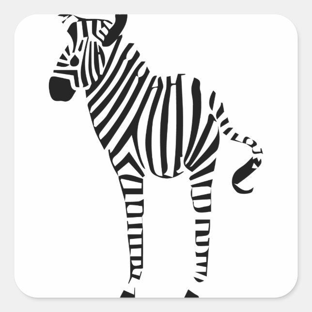 Sticker Carré Cadeaux Zebra Lovers (Devant)