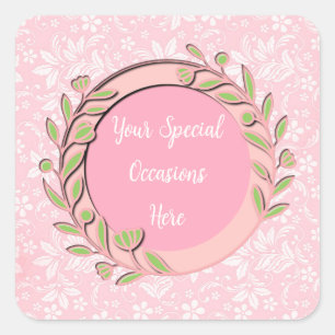 Sticker Carré Cadre floral élégant : pour chaque occasion