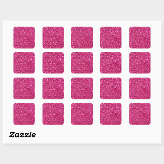 Sticker Carré Cadre pailleté rose