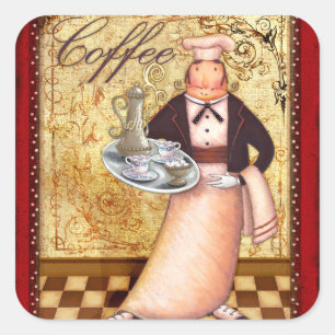 Sticker Carré Café Chef