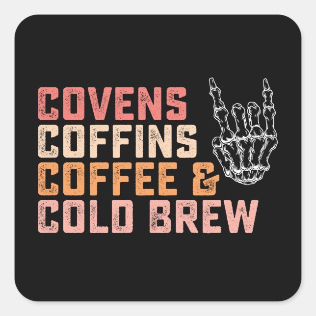 Sticker Carré Café Covens Café Halloween à la brasse froide (Devant)