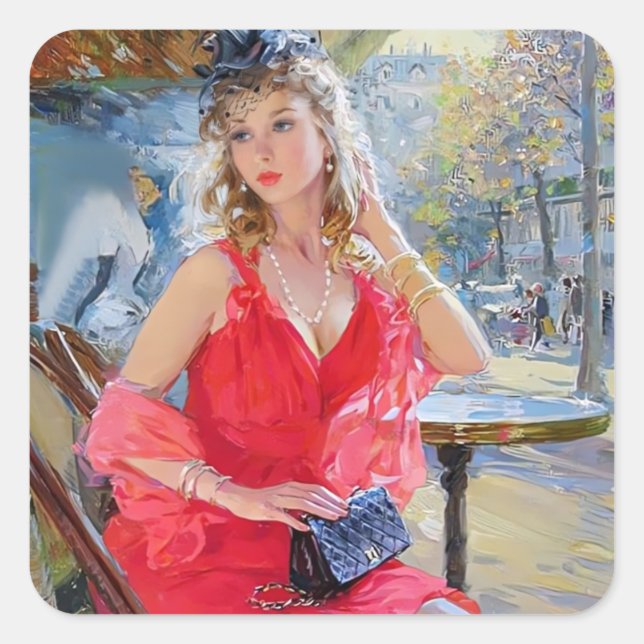 Sticker Carré café d'amour (Devant)