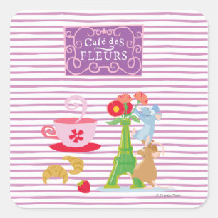 Sticker Carré Café des fleurs